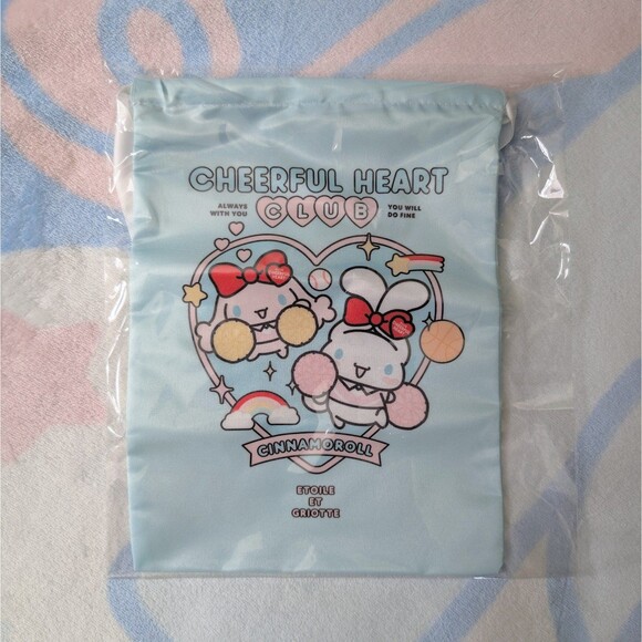 Etoile De Griotte Cinnamoroll and Poron Cheerful Heart Club Drawstring Bag - Picture 1 of 2